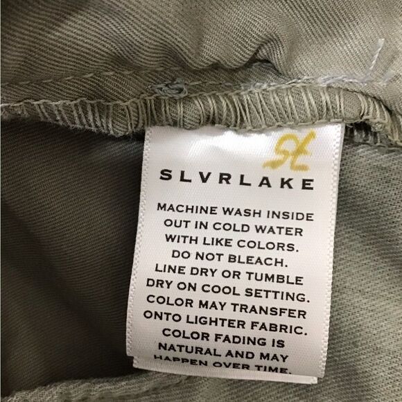 SLVRLAKE Lola Cotton Twill Wide-Leg Pants Size 12 - Picture 6 of 13